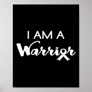 Póster Guay I am a WARRIOR cinta Cáncer de niños de pecho
