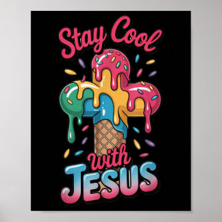 Póster Guay Jesus Kids Ice Cream Drip Boys Christian Cros