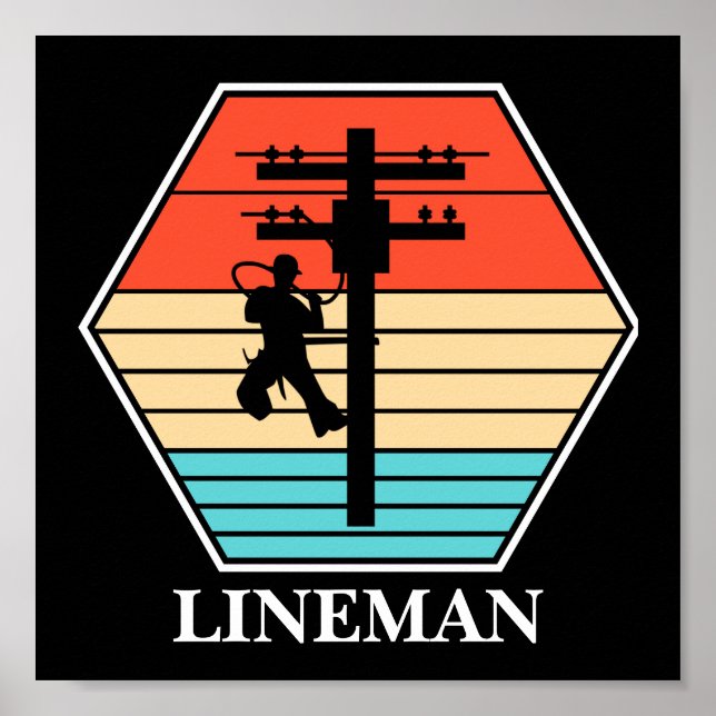 Póster Guay Lineman Vintage Sunset (Frente)