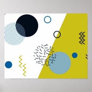Póster Guay, moderno, moderno, geométrico verde Memphis