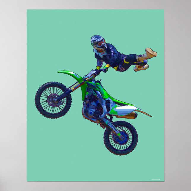 Póster Guay Motocross Extreme Freestyle Stunt Art 5 (Frente)