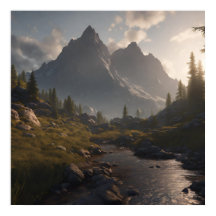 Guay Mountain Landscape AI Art