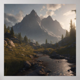 Póster Guay Mountain Landscape AI Art