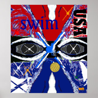 Póster Guay New Large USA Sports Art Swimming Poster