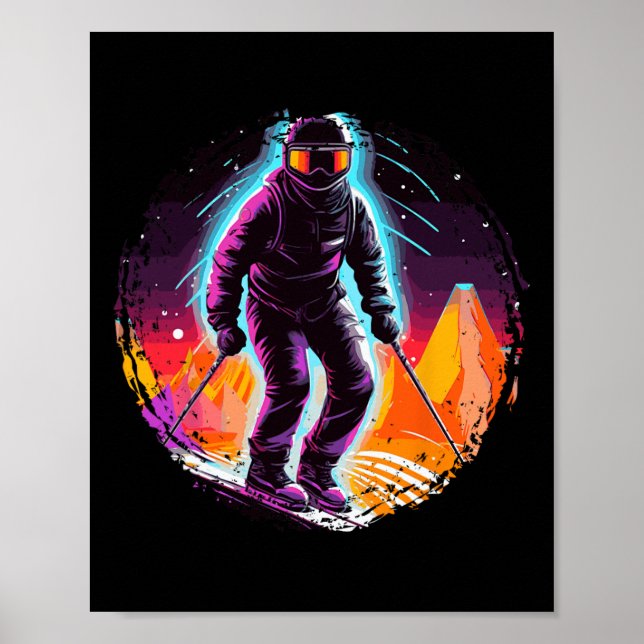 Póster Guay Para Snowboard Y Amante Del Esquí En El Moun  (Frente)
