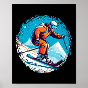 Póster Guay Para Snowboard Y Amante Del Esquí En El Moun