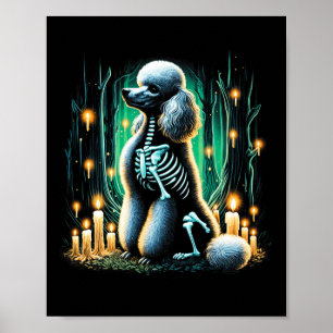 Póster Guay Poodle Dog Skeleton Halloween Dog Mom Dad Chr