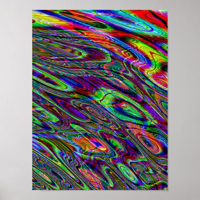 Póster Guay Psicodelia Hippie Acid Trip Tie Dye Marbling (Frente)
