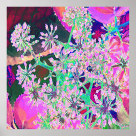 Póster Guay Resumen de la naturaleza retro en verde rosa 