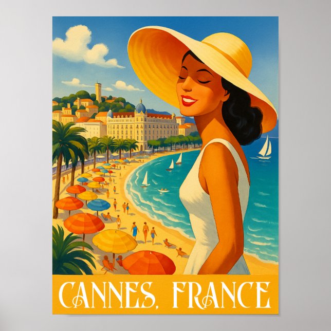 Póster Guay Retro Cannes Riviera Francesa (Frente)