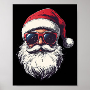 Póster Guay Santa Claus Face Retro Sungles Navidades
