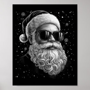Póster Guay Santa Face Beard & amp; Gles Navidades Funny