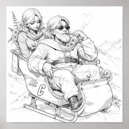 Póster Guay Santa y Elf