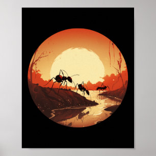 Póster Guay Sunset Ant Outfit Para Niños Y Chicas De Inse