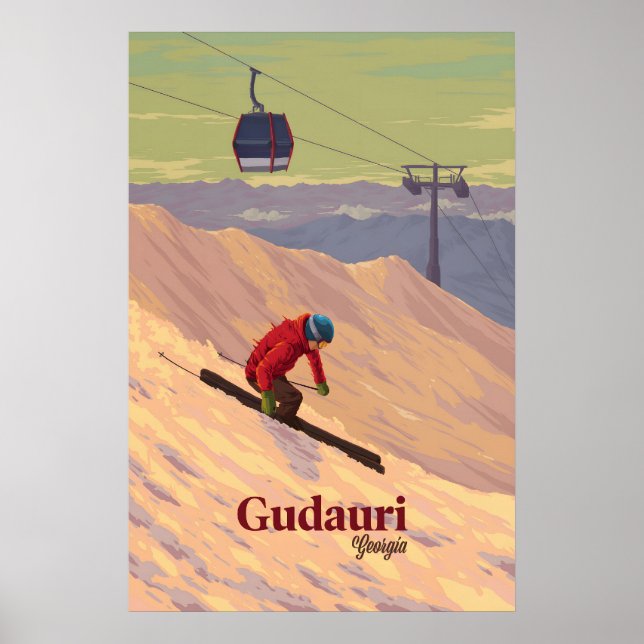 Póster Gudauri Georgia Ski Resort Travel Poster (Frente)