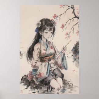 Poster Gueixa - Arte Tradicional Chinesa