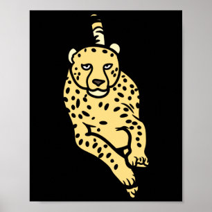 Póster Guepardo corriendo rápido gato salvaje animal caza