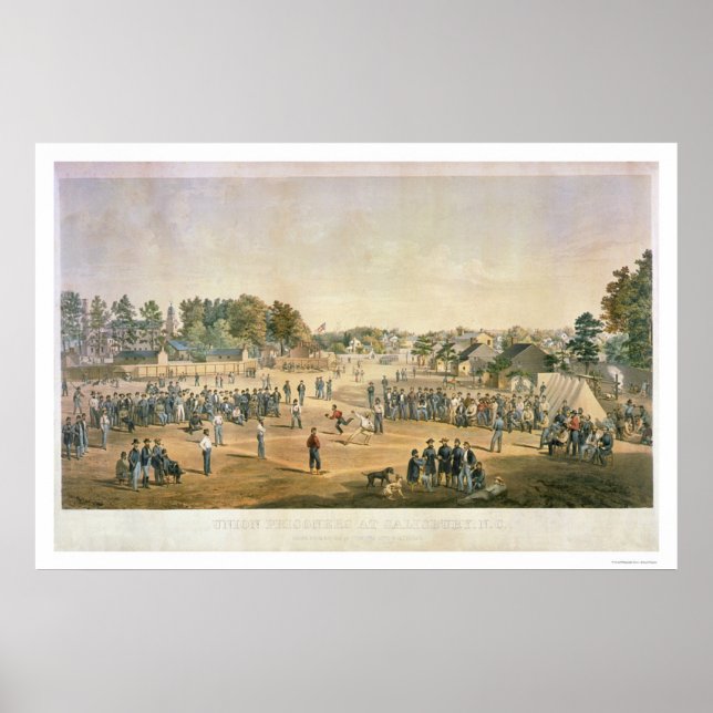 Póster Guerra Civil de Béisbol de Prisioneros de 1863 (Frente)