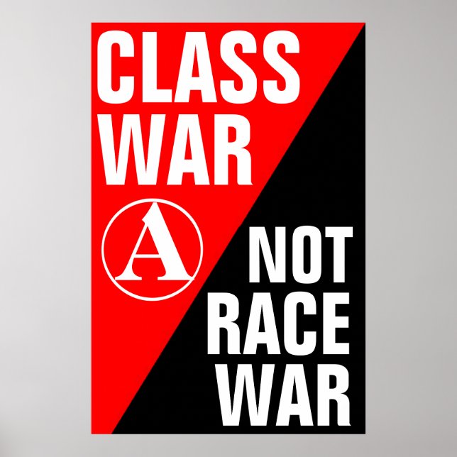 Póster guerra de clases no guerra de raza (Frente)