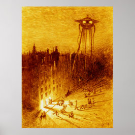 Póster Guerra de los Mundos H G Wells Alvim Corréa 1906