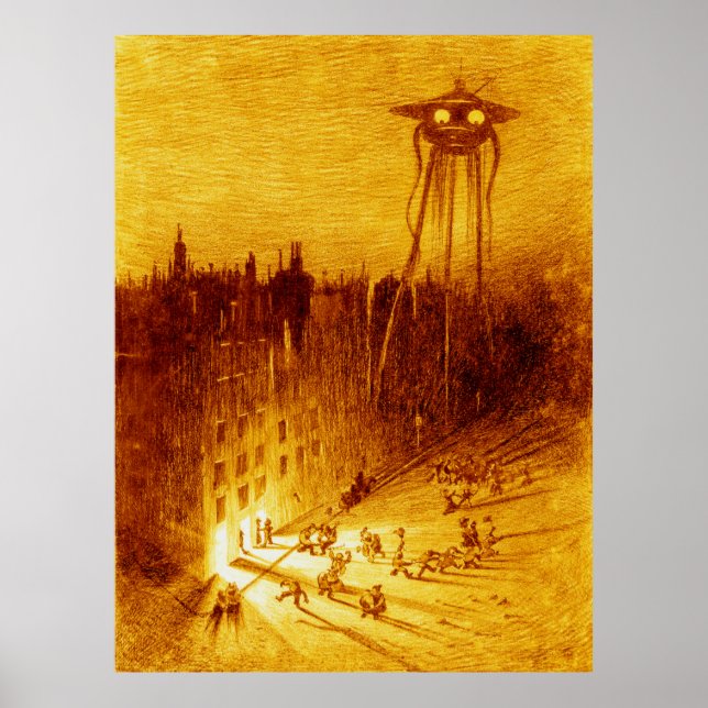 Póster Guerra de los Mundos H G Wells Alvim Corréa 1906 (Frente)