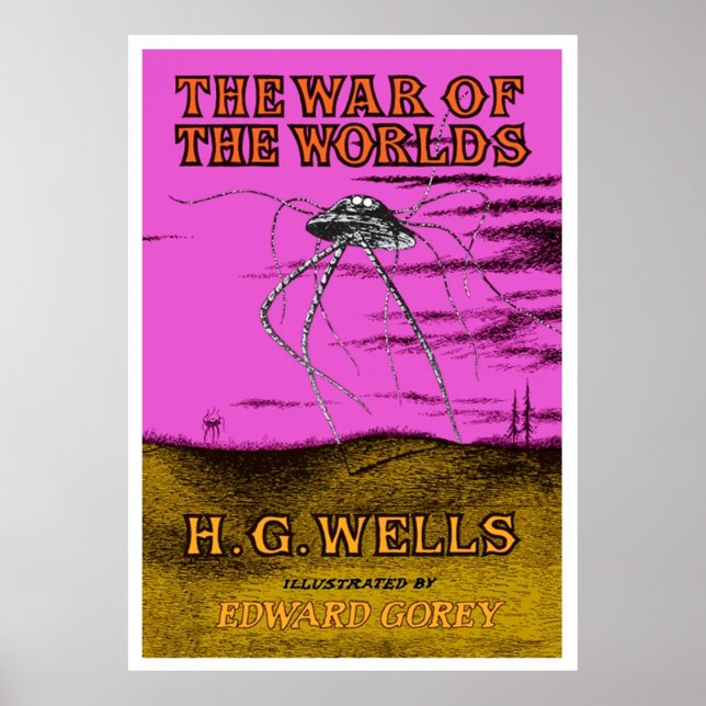 Póster Guerra de los Mundos HG Wells Portada del libro TS (Frente)