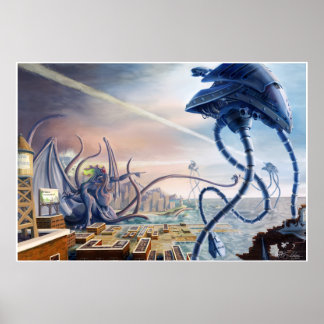 Póster Guerra de los Mundos vs. Cthulhu