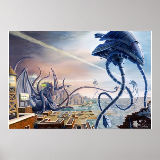 Póster Guerra de los Mundos vs. Cthulhu (Frente)