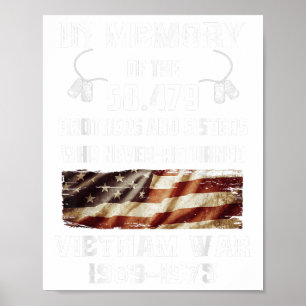 Póster Guerra De Vietnam 1959-1975 En Memoria De Veterano