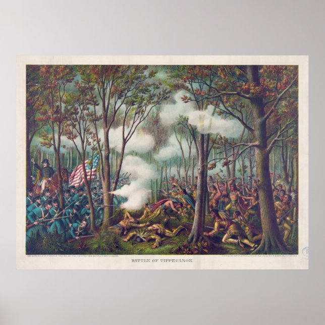 Póster Guerra estadounidense de la batalla de Tippecanoe  (Frente)