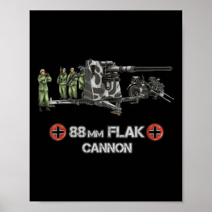 Póster Guerra Mundial 2 Alemania 88 mm Flak Anti Tank Ant
