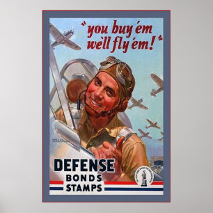Póster Guerra mundial de Bonds~Vintage de la defensa del
