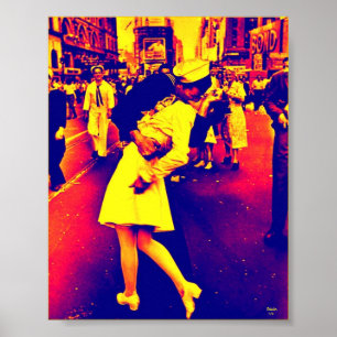 Póster Guerra sobre el beso - estilo de Popart