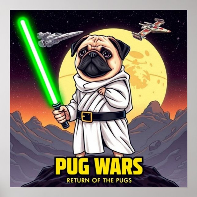 Póster Guerras de Pug Regreso de los Pugs (Frente)