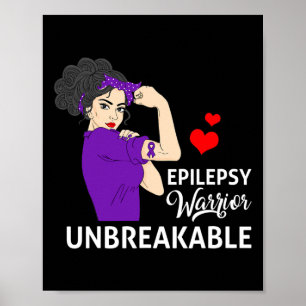 Póster Guerrera de Conciencia sobre la Epilepsia Mujer Fu