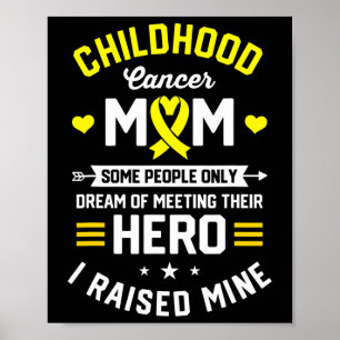 Póster Guerrera del cáncer infantil Mamá Madre Conciencia