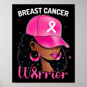 Póster Guerrera del Cáncer Mujer Negra Concienciación sob