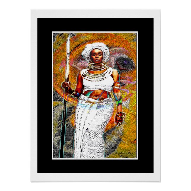 Póster Guerrera Femenina (Anverso)