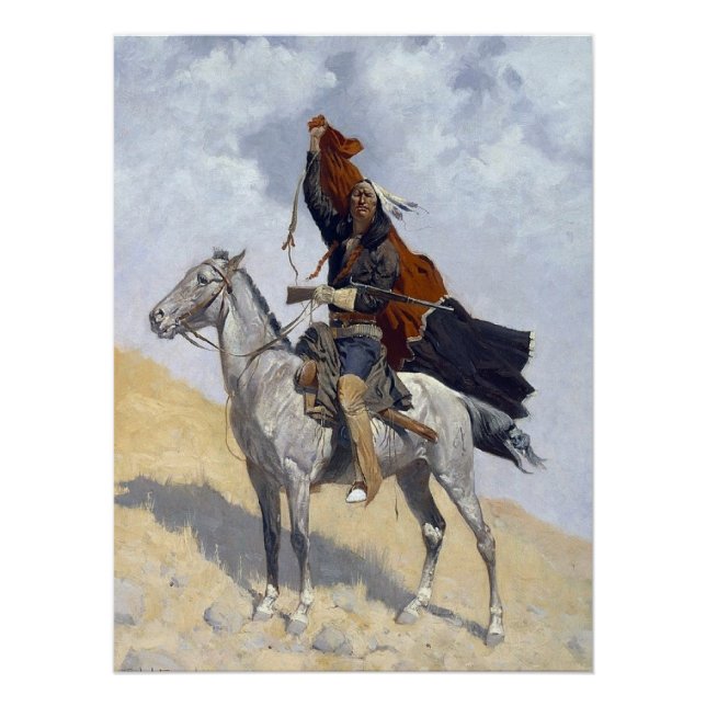 Póster Guerrero Apache nativo americano (Anverso)