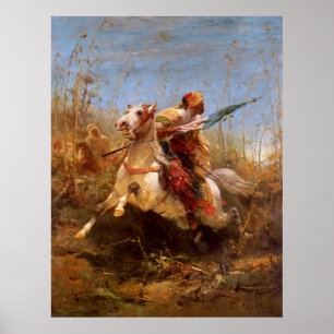 Póster Guerrero árabe de Adolfo Schreyer que lleva una