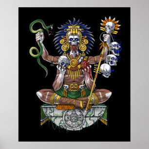 Póster Guerrero azteca chamán