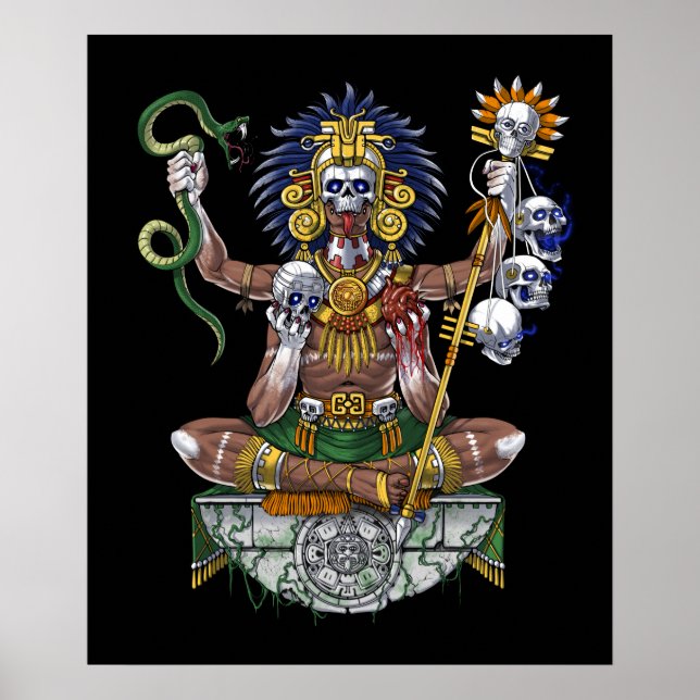 Póster Guerrero azteca chamán (Frente)