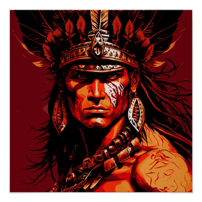 Póster Guerrero azteca, cultura azteca, cultura maya (Anverso)