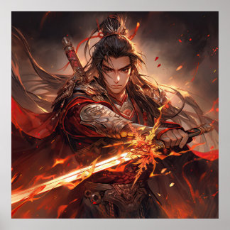 Póster Guerrero chino