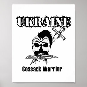 Póster Guerrero cosaco de Ucrania - Apoyar a Ucrania