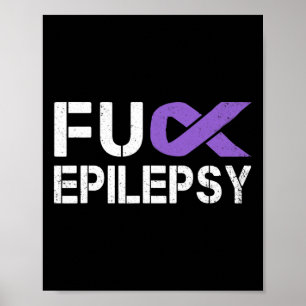 Póster Guerrero de Cinta Púrpura Mes de Conciencia Epilep