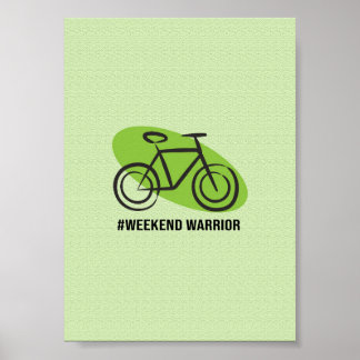 Póster Guerrero de Fin de Semana Bicicleta - Ciclismo Min