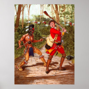 Póster Guerrero de Huron, indio del nativo americano