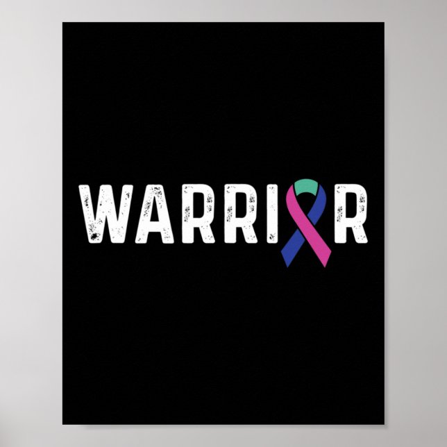 Póster Guerrero de la Cinta de Conciencia sobre el Cáncer (Frente)