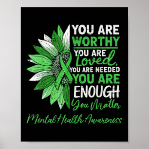 Póster Guerrero de la conciencia de la salud mental motiv